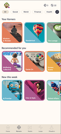 Korners feature interface